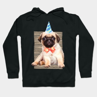 Cute Pug - Pug Life - puppy Dog Pug - Birthday Party Hoodie